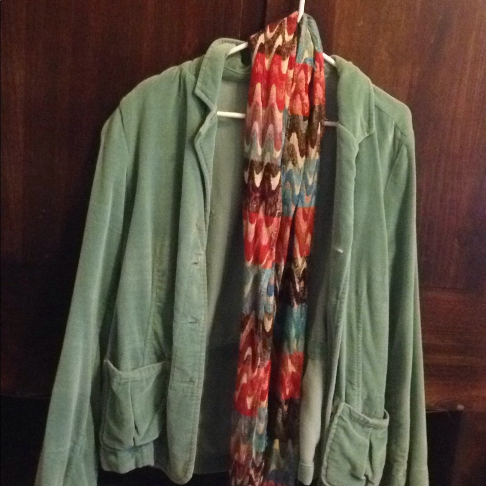 Sundance teal blue green velvet jacket